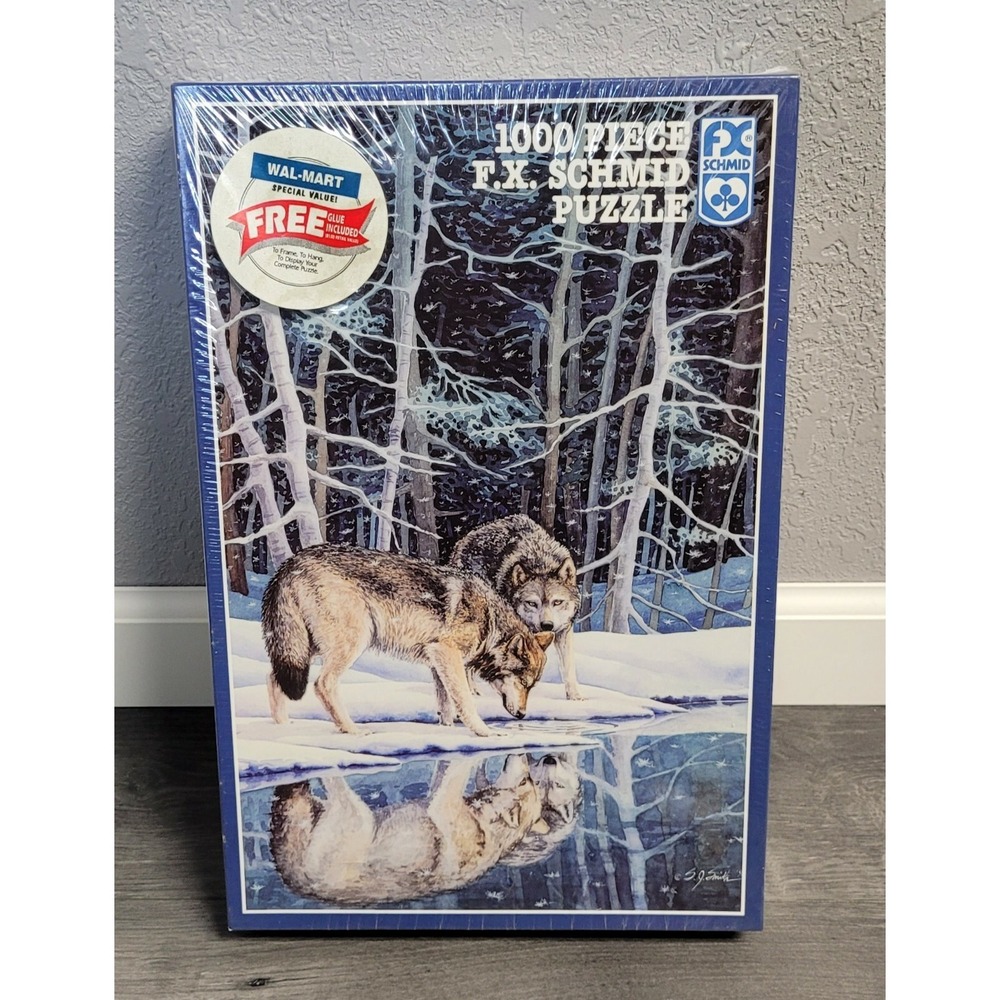 Companions 1000 Piece Puzzle - F.X. Schmid - 26 1/2 x 17 1/4 in - Wolves